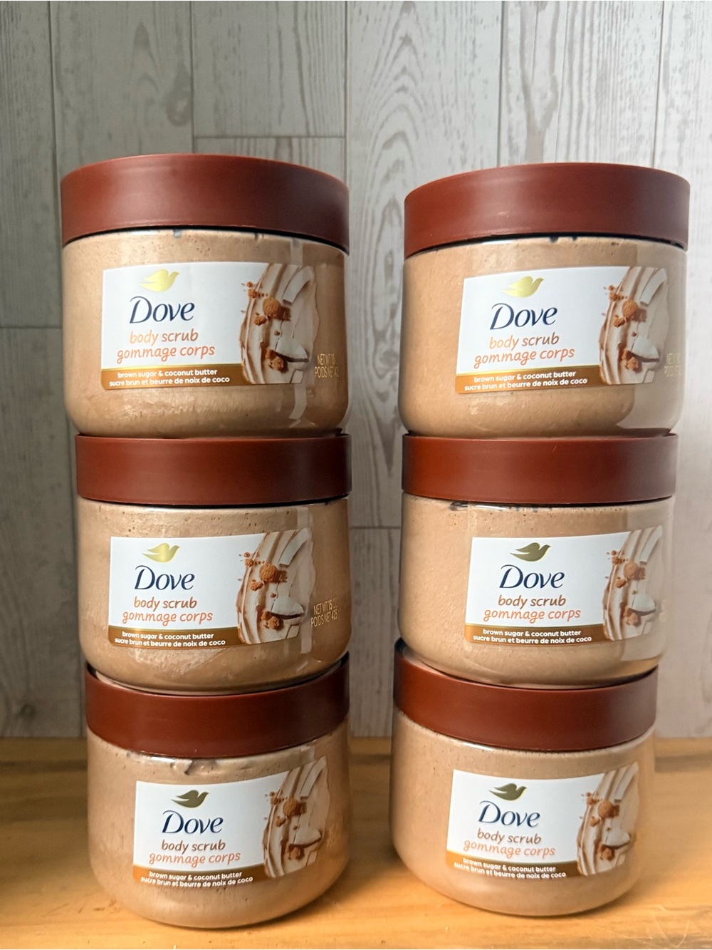 🔥BULK BUY🔥 PACK OF 6: Dove Exfoliating Body Scrub Brown Sugar and Coconut Butter